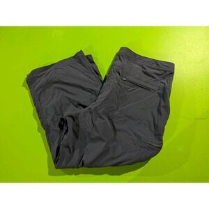 LL Bean Crop Pants Womens Sz 14 Navy Blue Vista Cargo Elastic Hiking Outdoor